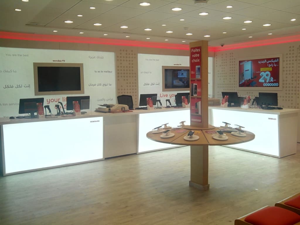 Ooredoo Publicom agencement événementiel, stand salon, design stand, événement professionnel