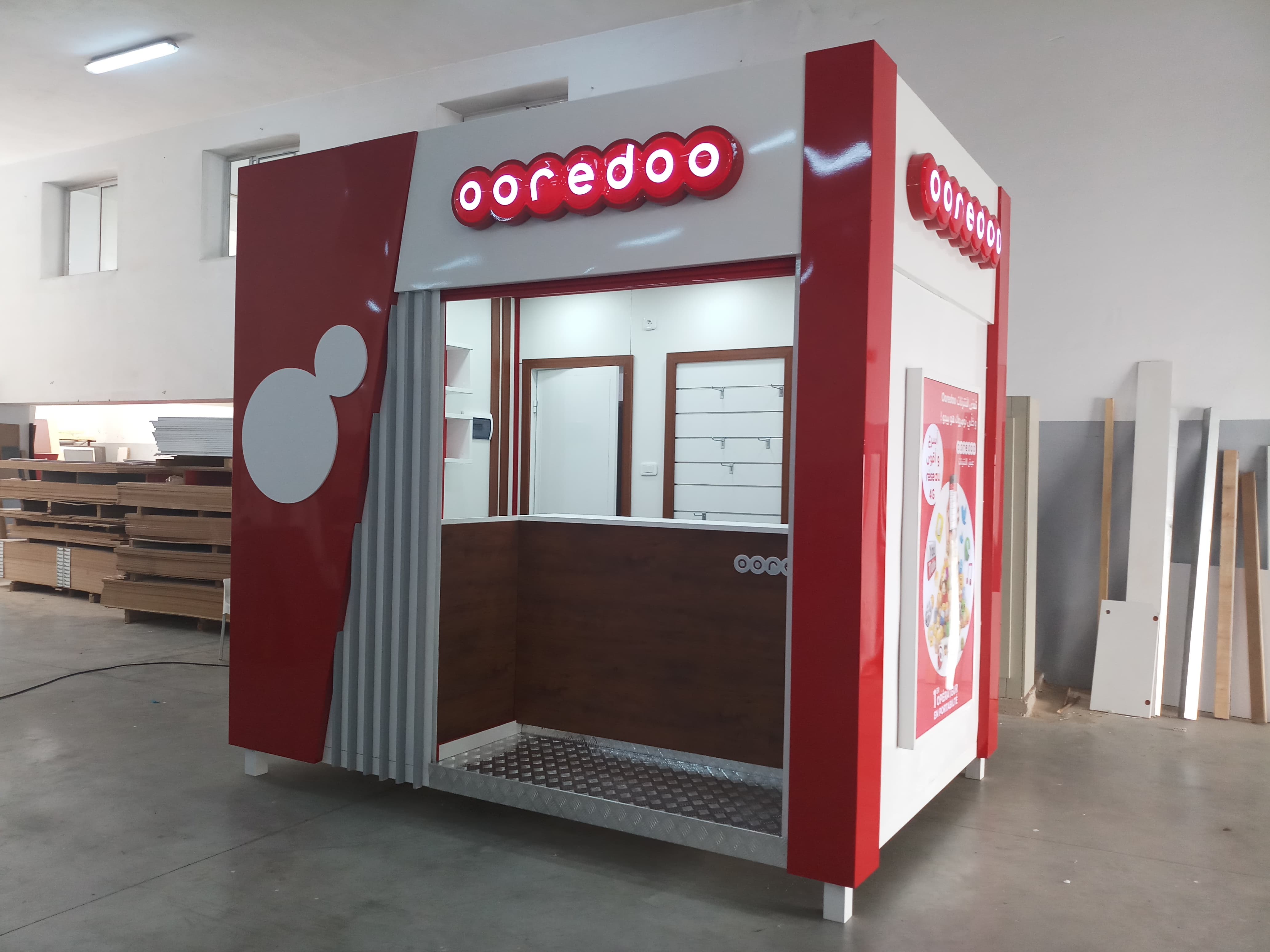 Ooredoo Publicom structure modulaire tunisie, construction préfabriquée, stand modulaire