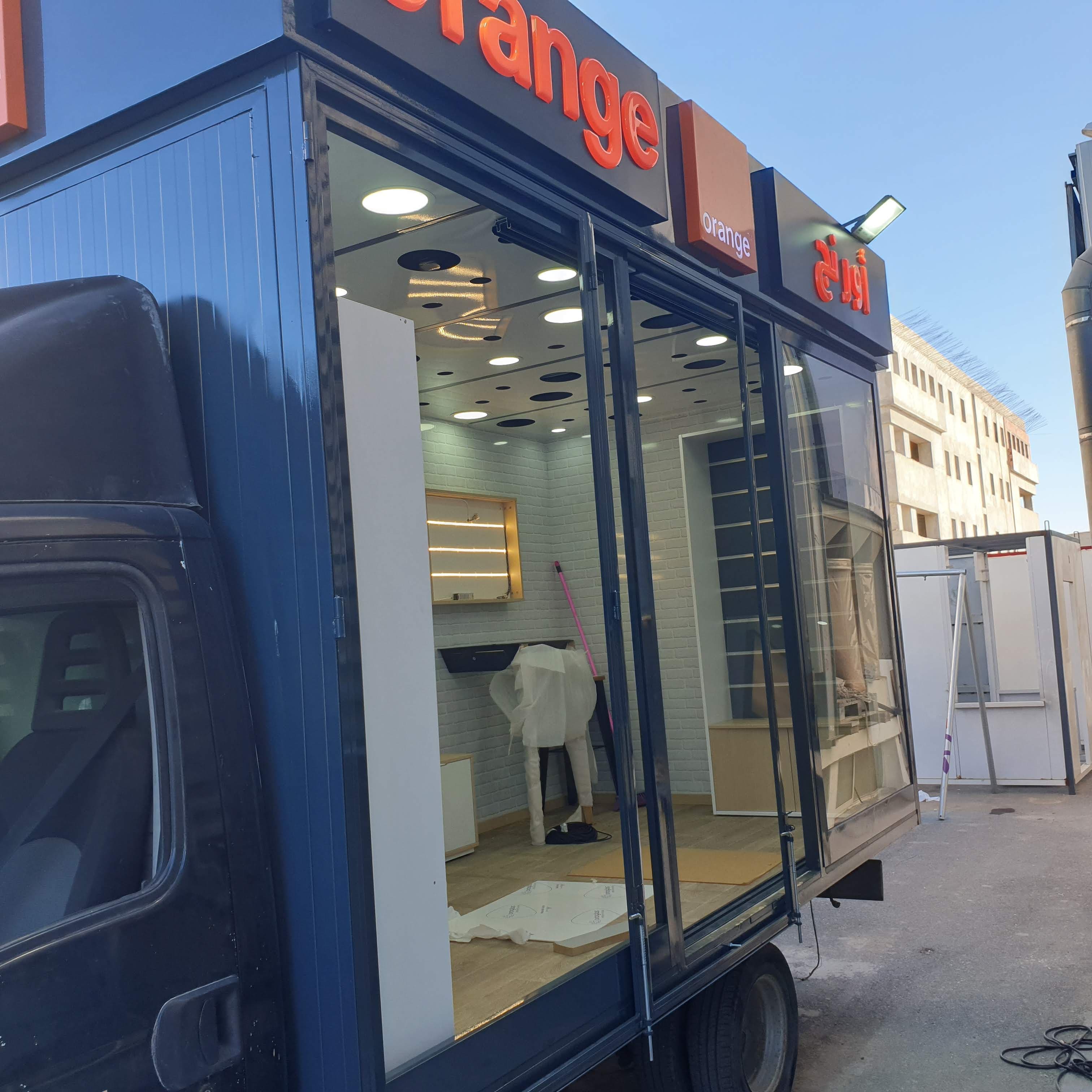 Orange Publicom structure modulaire tunisie, construction préfabriquée, stand modulaire