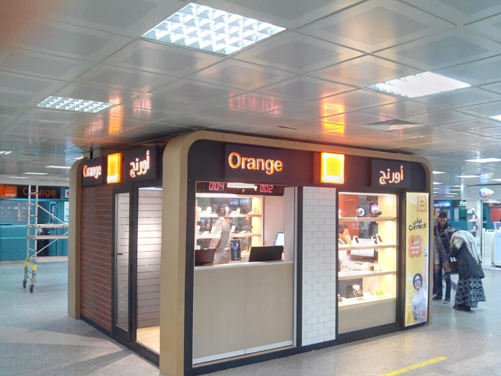 Orange Publicom structure modulaire tunisie, construction préfabriquée, stand modulaire